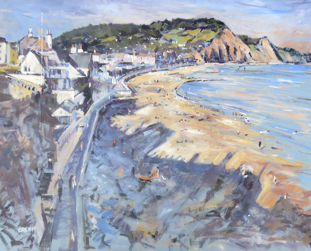 Sidmouth, Shadows. Oil on Panel.