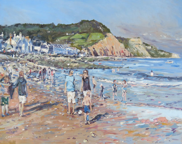 Sidmouth, August afternoon. Oil on panel.